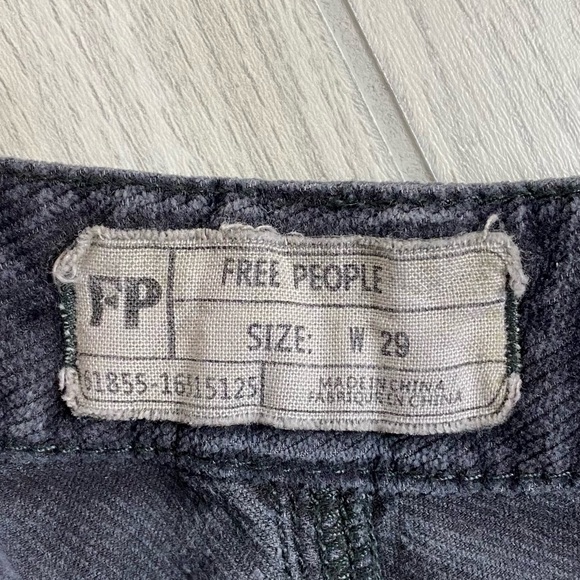 Free People | High Rise Dark Blue Skinny Corduroy Pants Size 29 - Picture 3 of 9